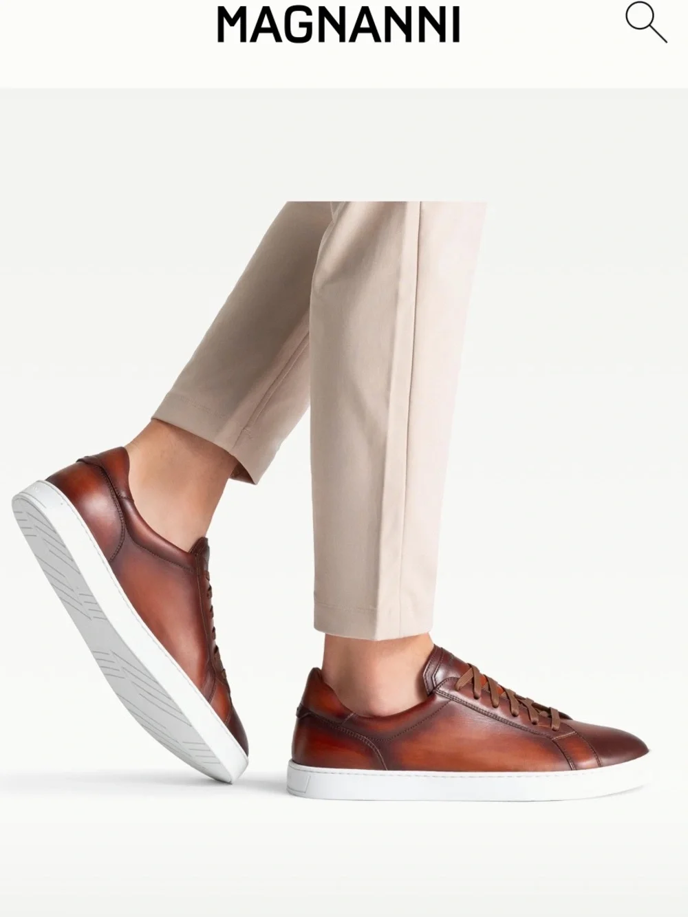 Magnanni men Elonso Leather Sneaker Color:Cognac  $445 size 10.5 like new/no box